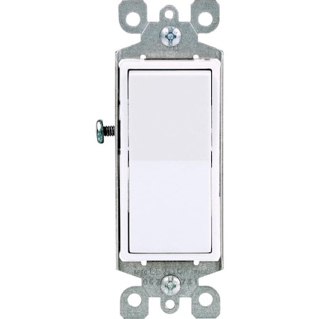 Leviton Decora Residential Grade 15 Amp Rocker Single Pole Switch, White S12-5601-2WS